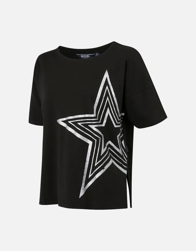 Womens/Ladies Abaya Star Foil Print T-Shirt