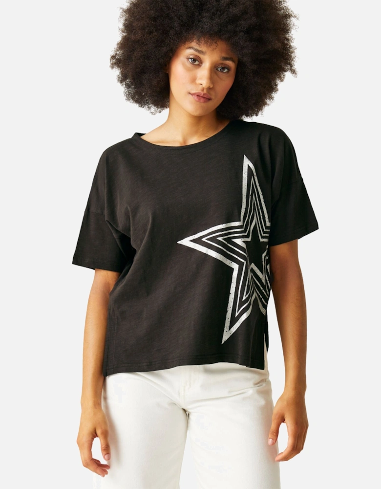 Womens/Ladies Abaya Star Foil Print T-Shirt