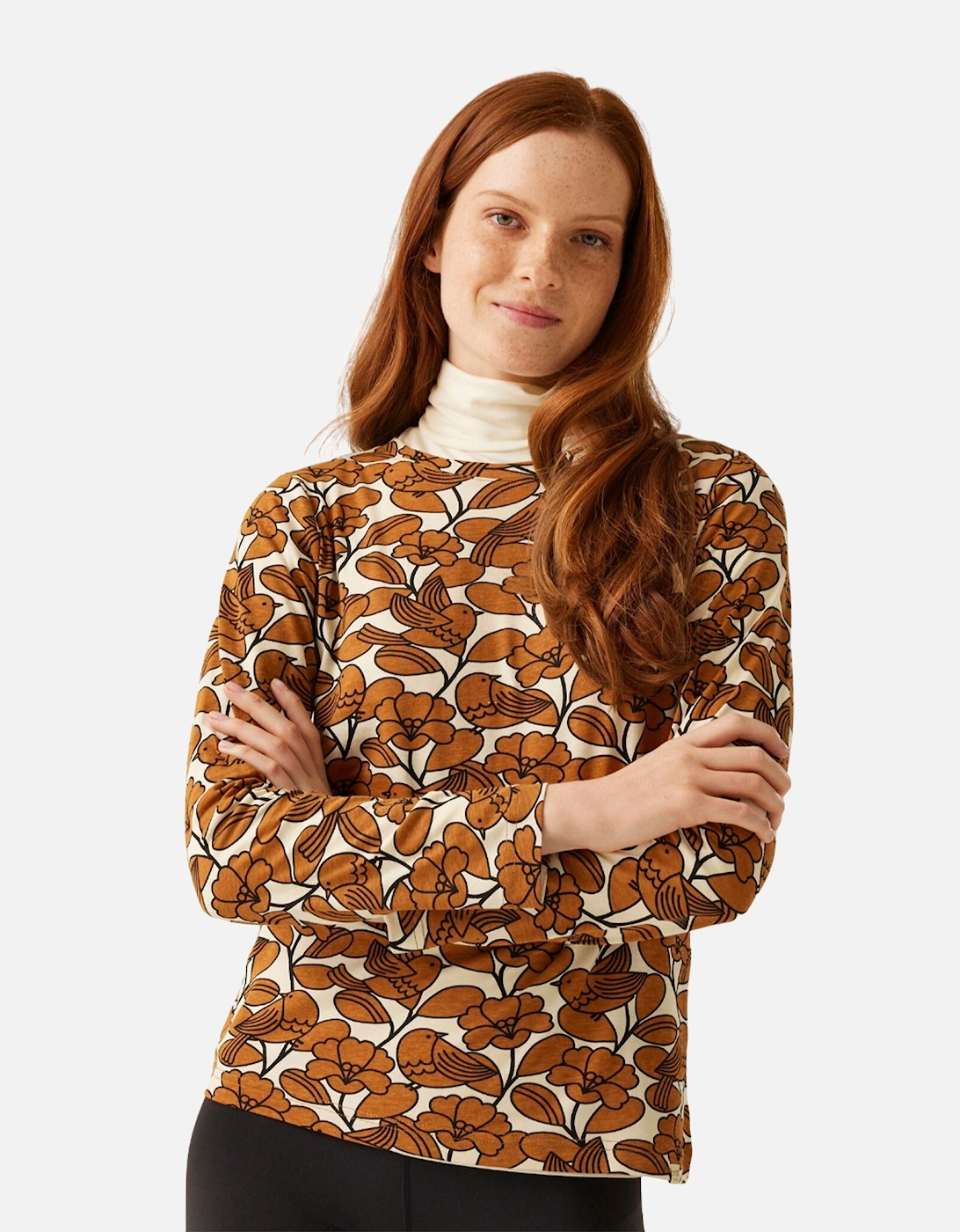 Womens/Ladies Orla Kiely Birdy Long-Sleeved Winter T-Shirt