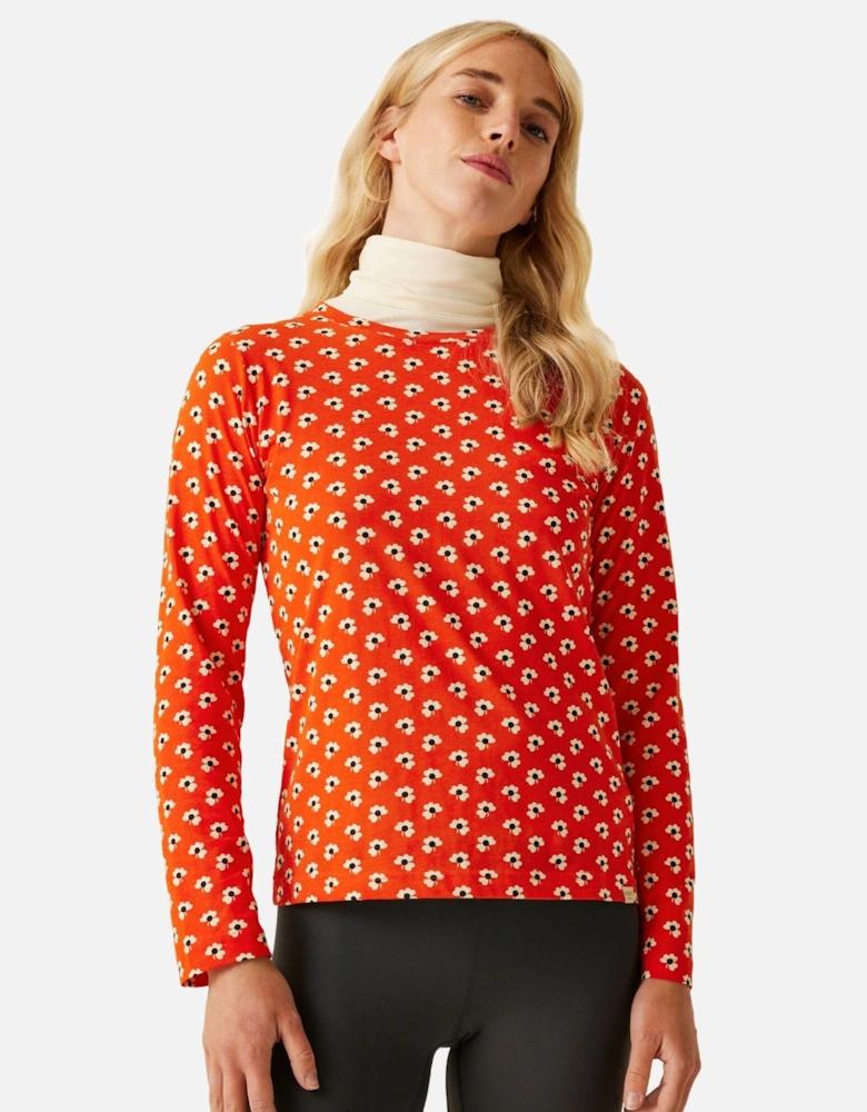 Womens/Ladies Orla Kiely Clover Long-Sleeved Winter T-Shirt