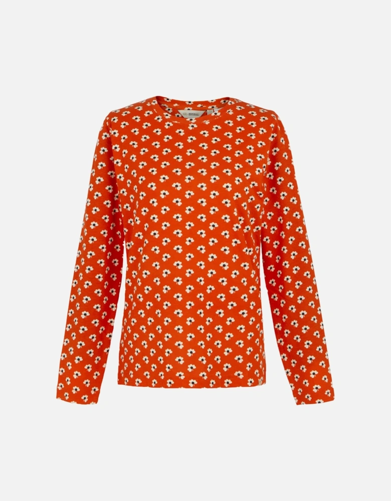 Womens/Ladies Orla Kiely Clover Long-Sleeved Winter T-Shirt