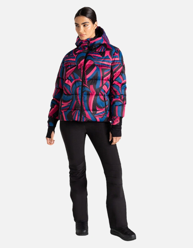 Womens/Ladies Showcase Patterned Baffled Ski Jacket