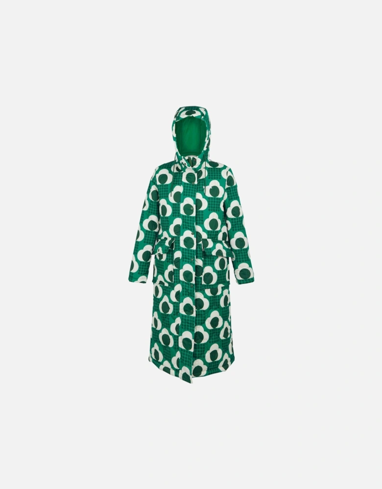 Womens/Ladies Orla Kiely Rain Cloud Quilted Long Length Padded Jacket