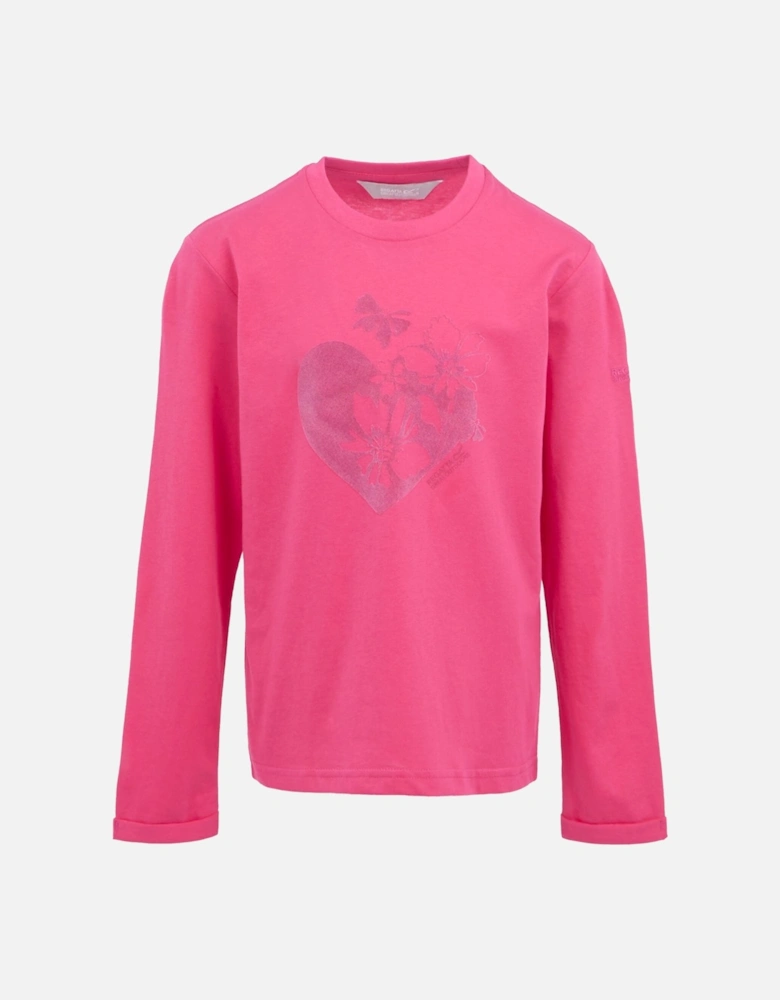 Childrens/Kids Wenbie III Hearts & Flowers Long-Sleeved T-Shirt