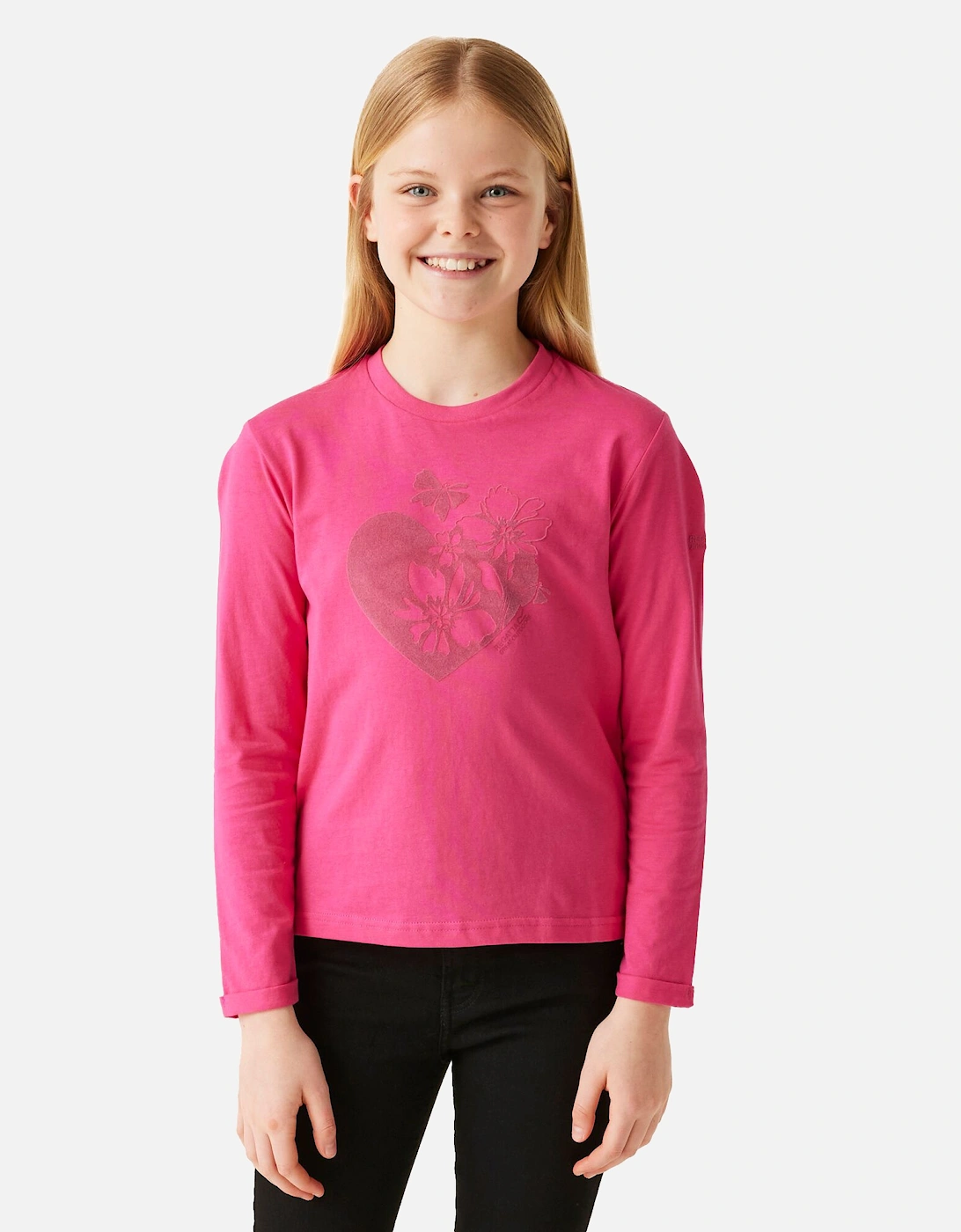 Childrens/Kids Wenbie III Hearts & Flowers Long-Sleeved T-Shirt