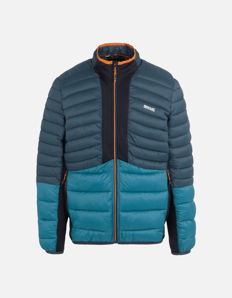 Mens Leedre Colour Block Hybrid Jacket