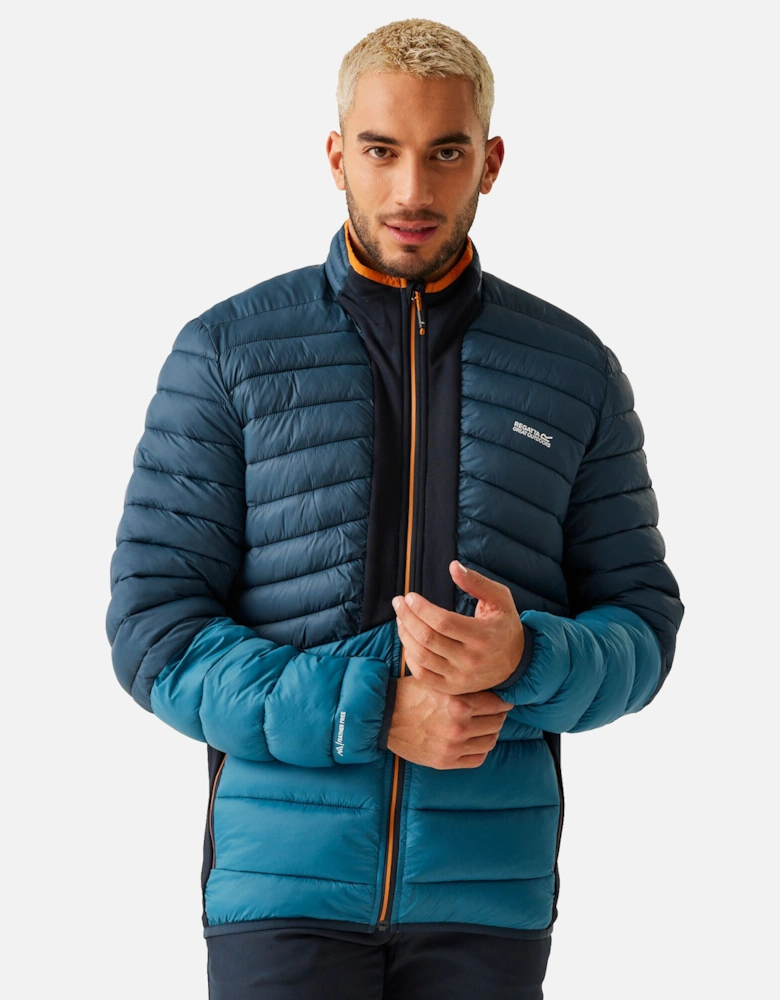 Mens Leedre Colour Block Hybrid Jacket