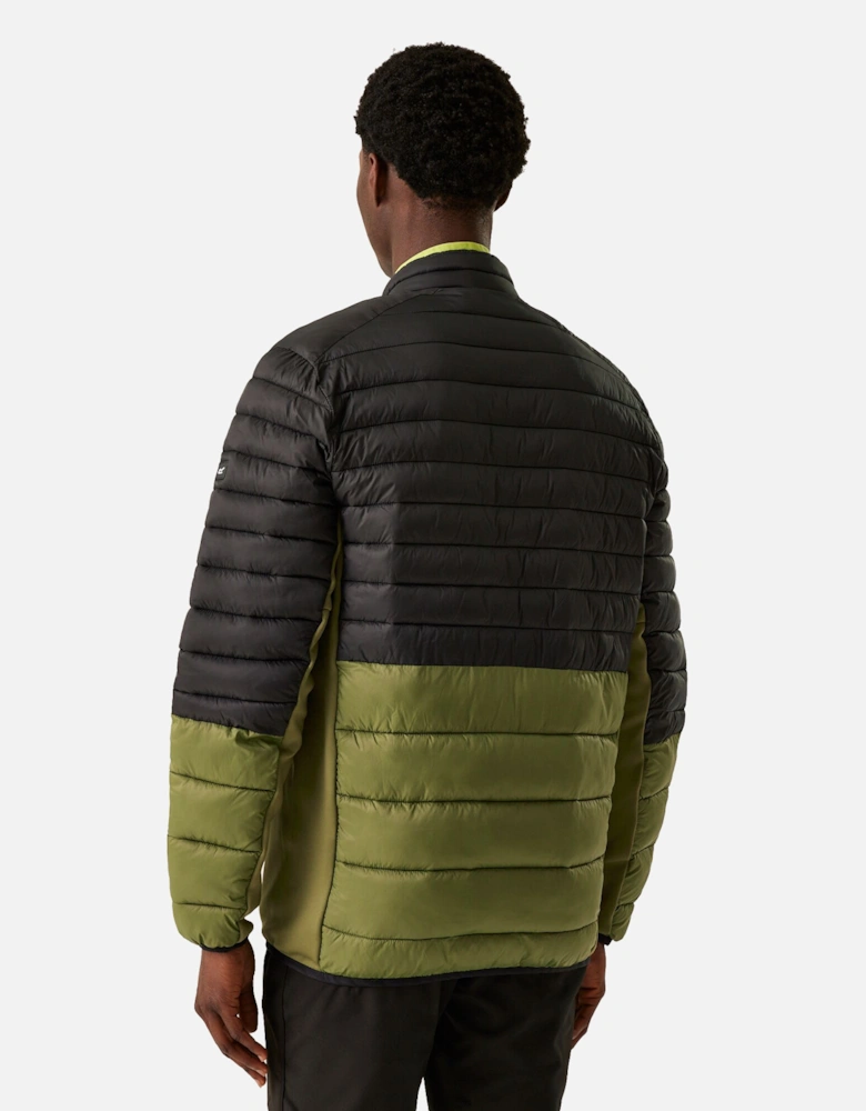 Mens Leedre Colour Block Hybrid Jacket