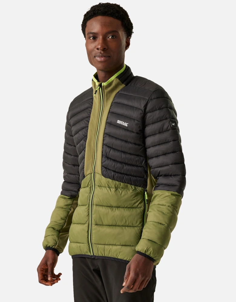 Mens Leedre Colour Block Hybrid Jacket