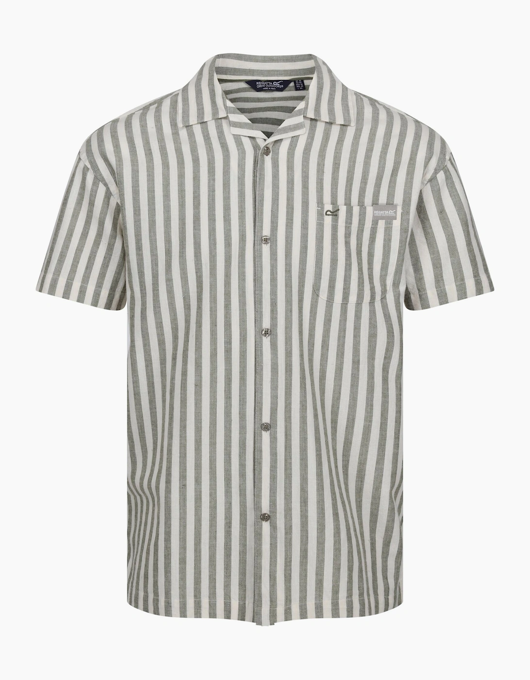 Men's Regatta Mens Shorebay II Stripe Short-Sleeved Shirt - White - Size: Regular/36