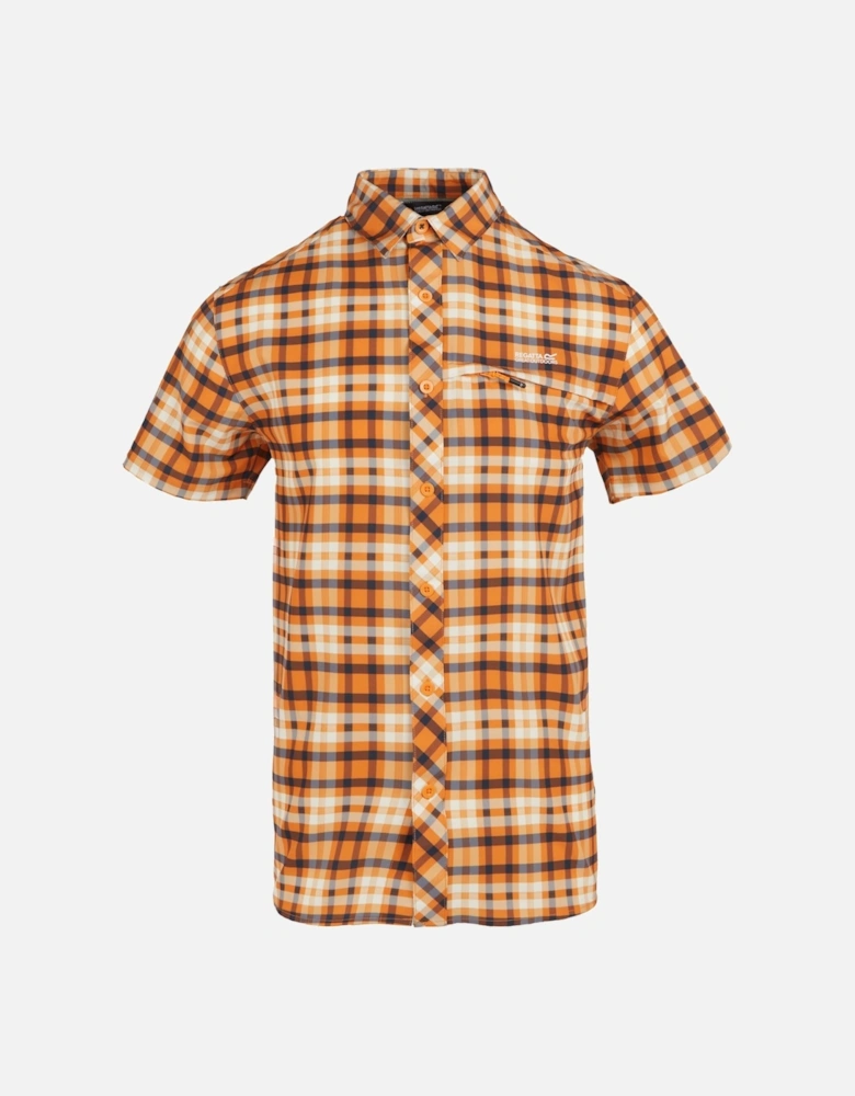 Mens Checked Packaway Travel Shirt