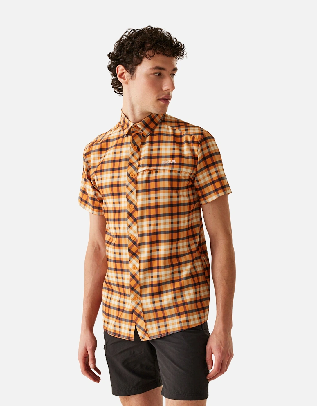 Mens Checked Packaway Travel Shirt