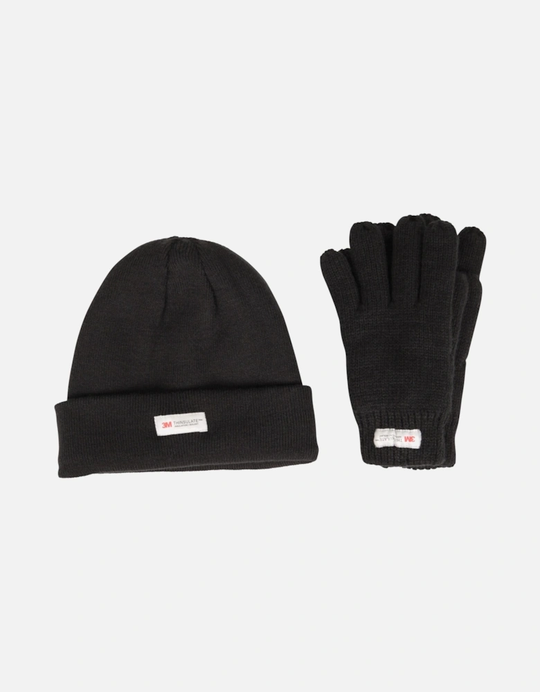 Childrens/Kids Thinsulate Fleece Beanie & Gloves Set