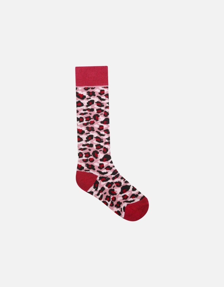 Childrens/Kids Cheetah Print Ski Socks