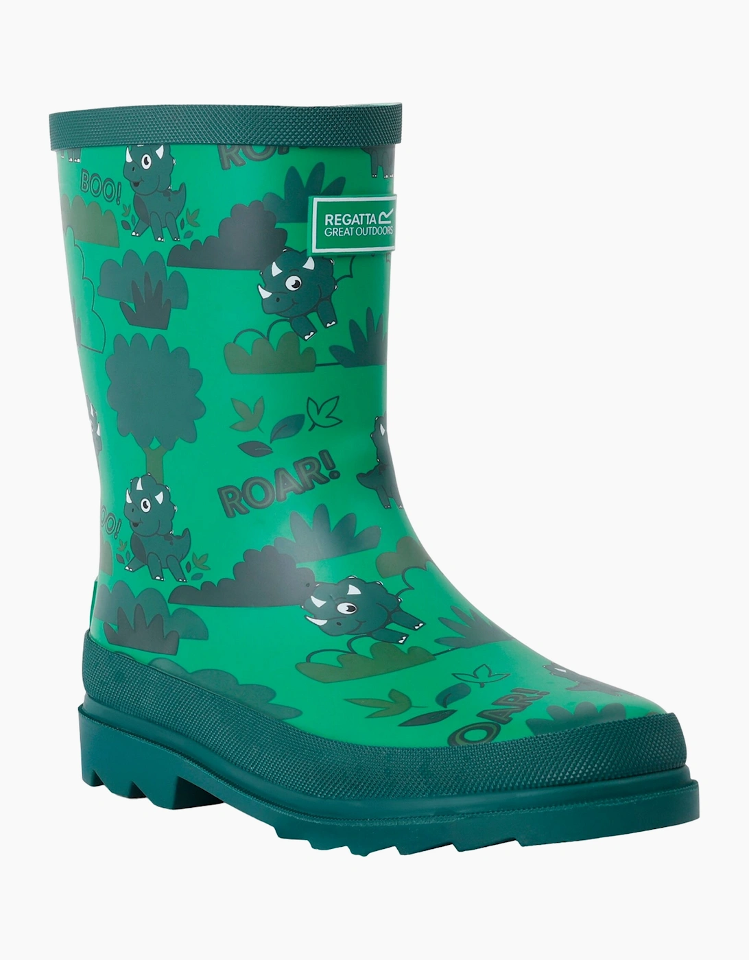 Regatta Unisex Green Childrens/ Mudplay Ii Stompy The Dinosaur Wellington Boots  Size 2 Uk Kids