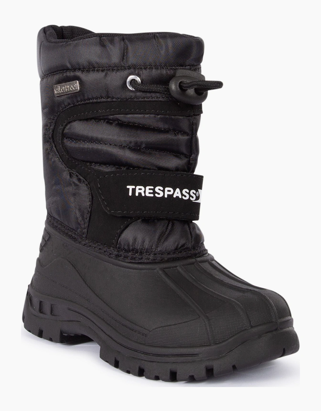 Boy's Trespass Kids Dodo Water Resistant Fleece Lined Snow Boots - Black - Size, 10K