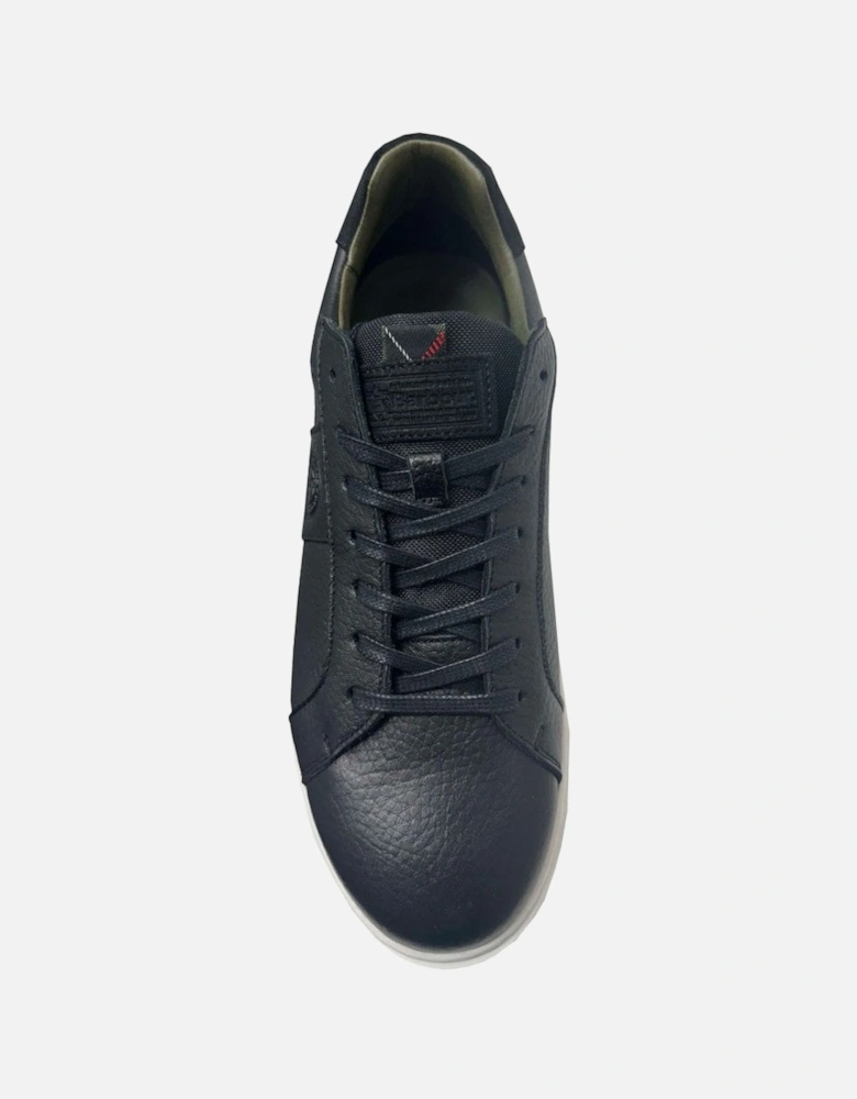 Men's Black Leather Pointing Trainers