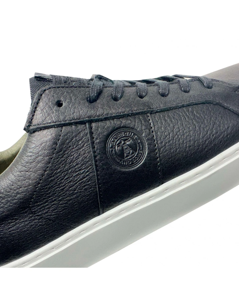 Men's Black Leather Pointing Trainers