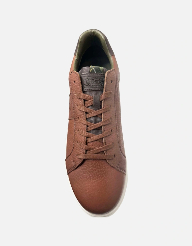 Men's Dark Tan Leather Pointing Trainers