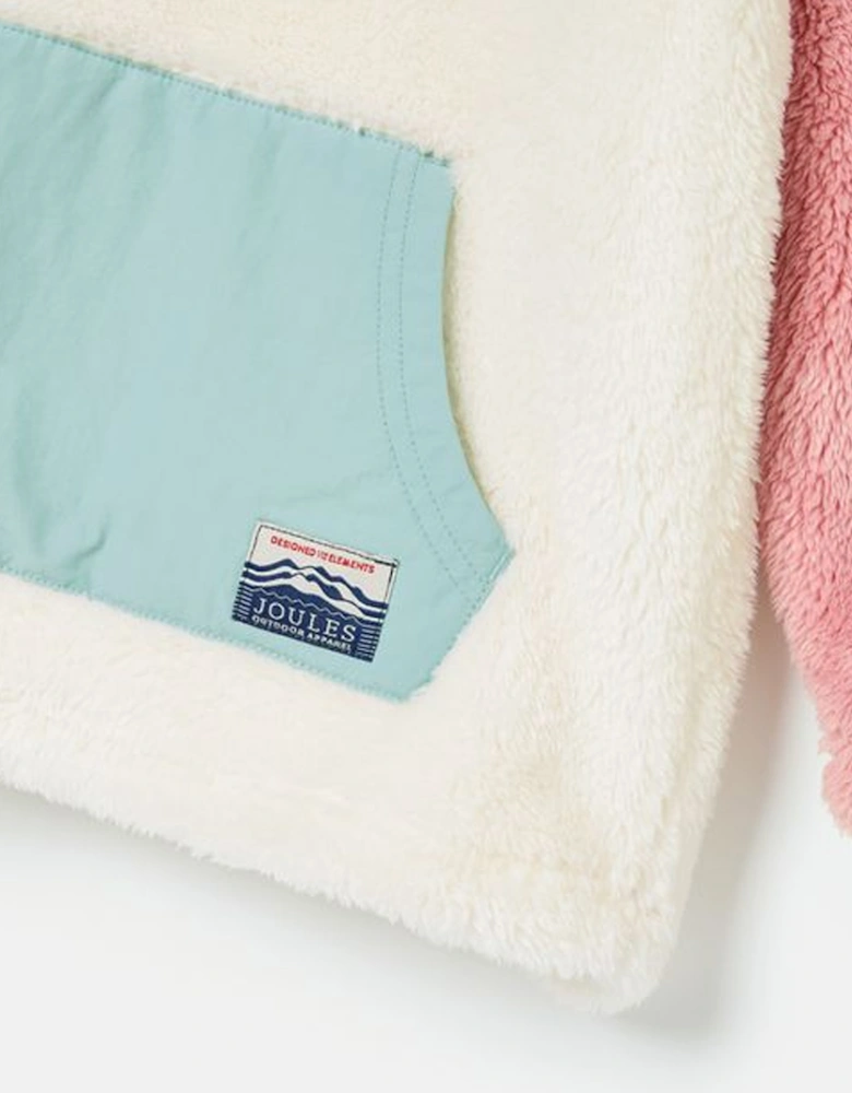 Girl's Always Cosy Half Zip Fleece Cream Colourblock