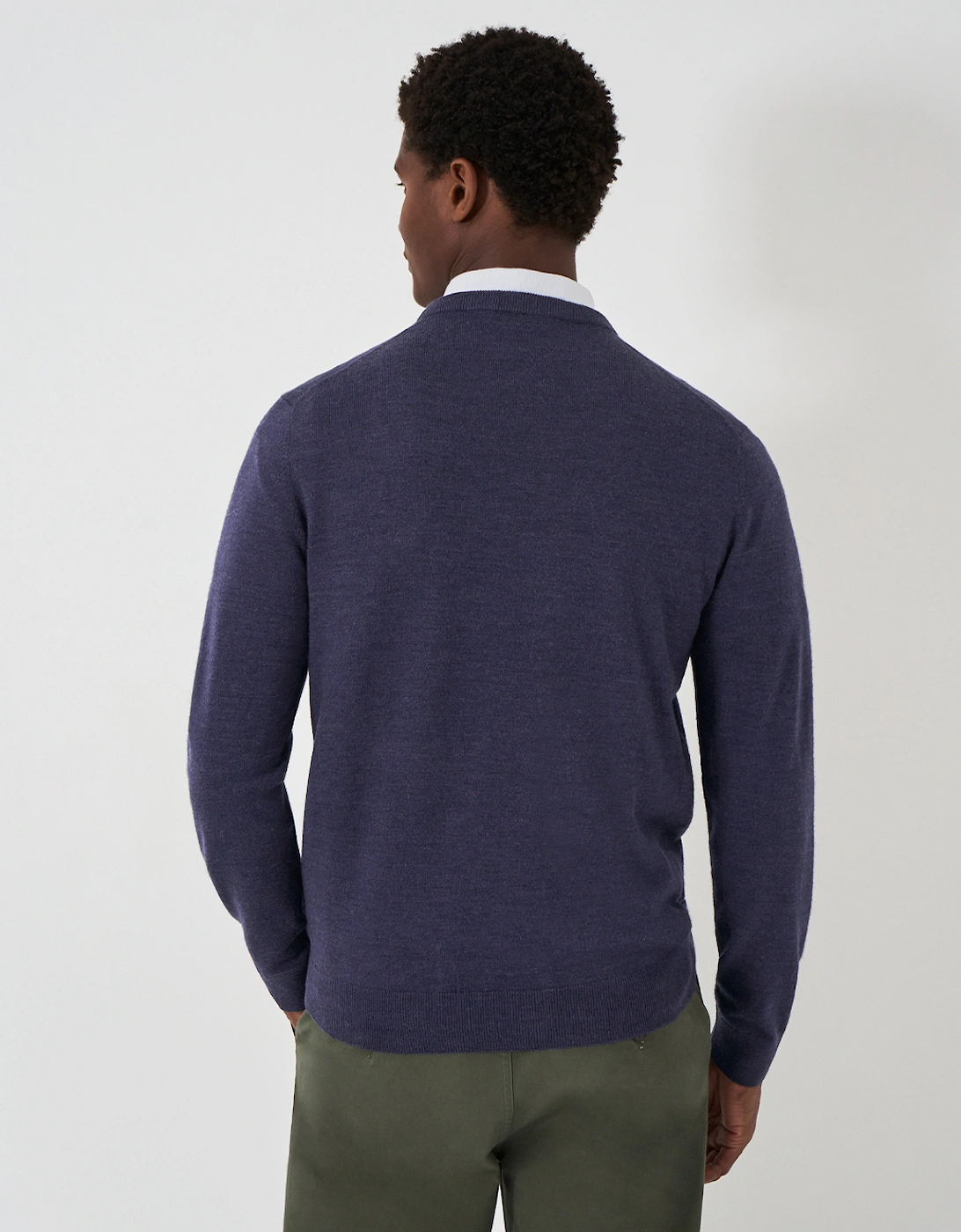 Men's Merino Crew Jumper Dark Navy Marl