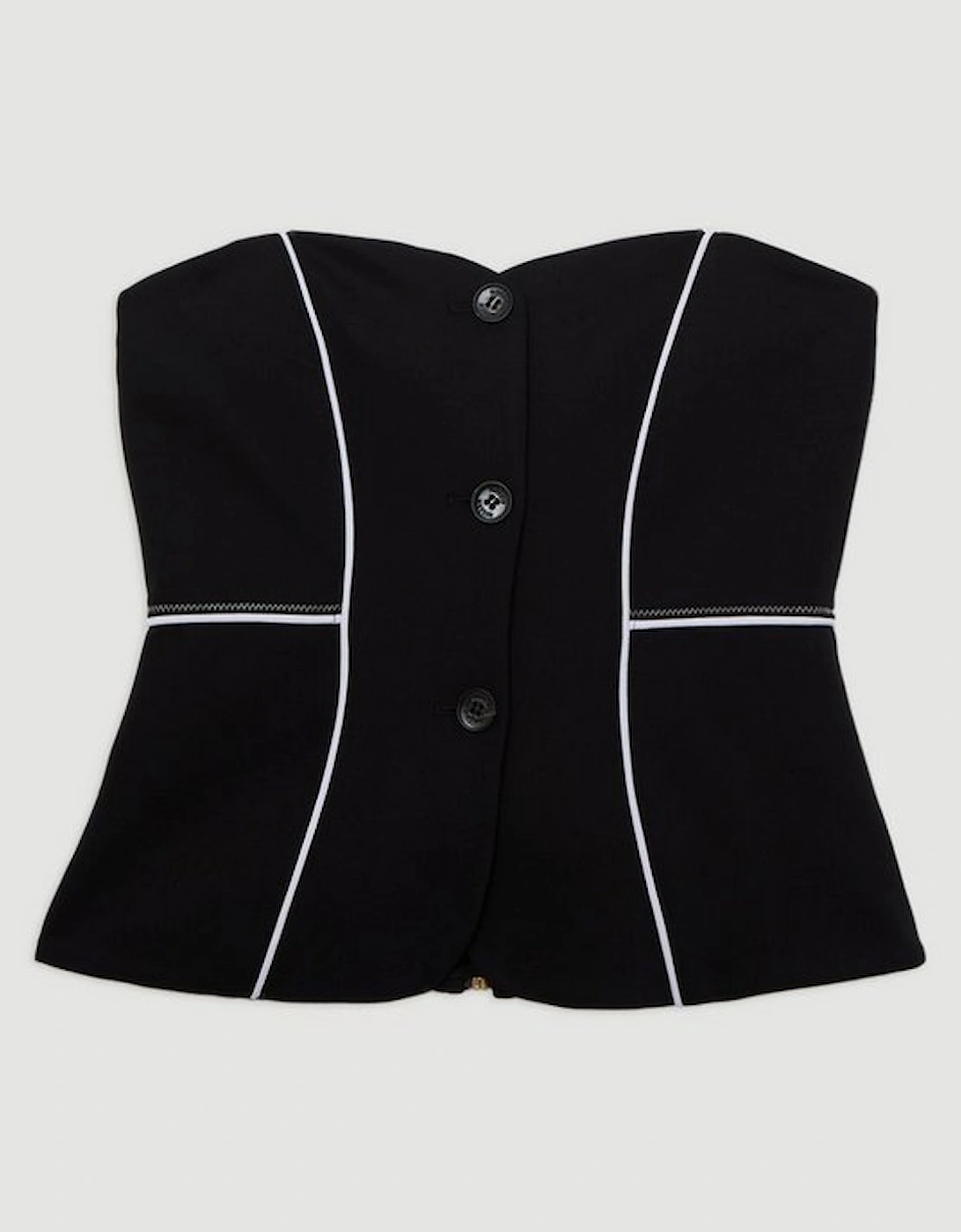 Tailored Contrast Tipped Stitch Detail Bandeau Waistcoat