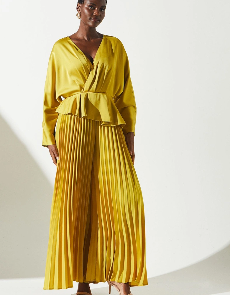 Crepe Pleated Jumpsuit