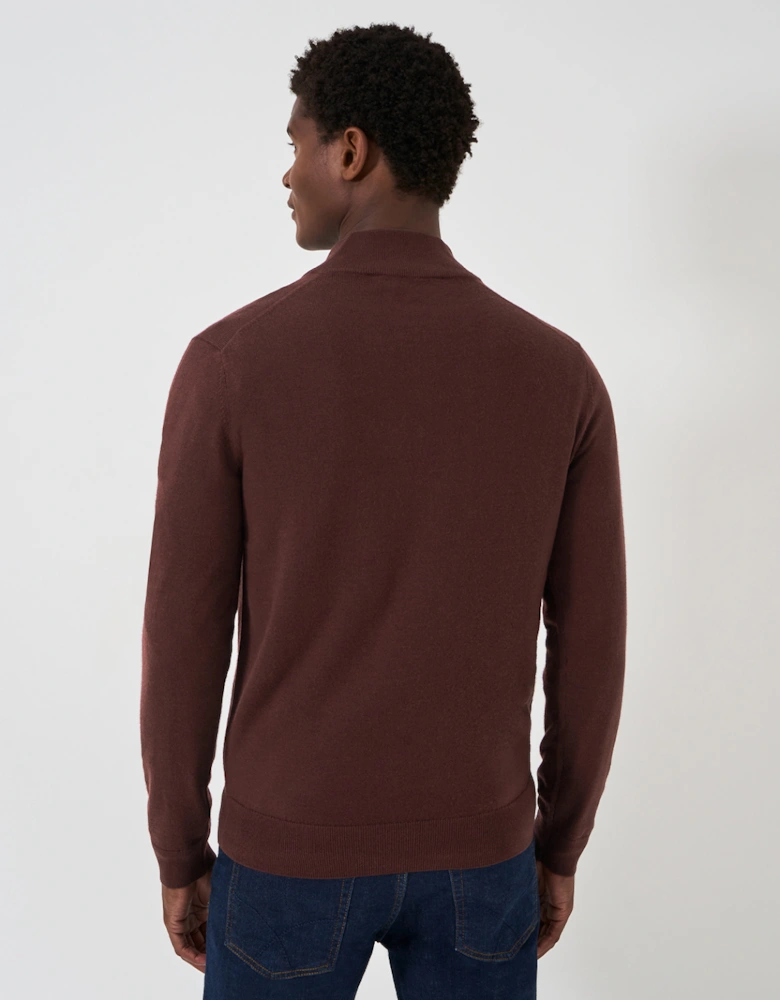 Men's Merino Half Zip Jumper Heritage Burgundy