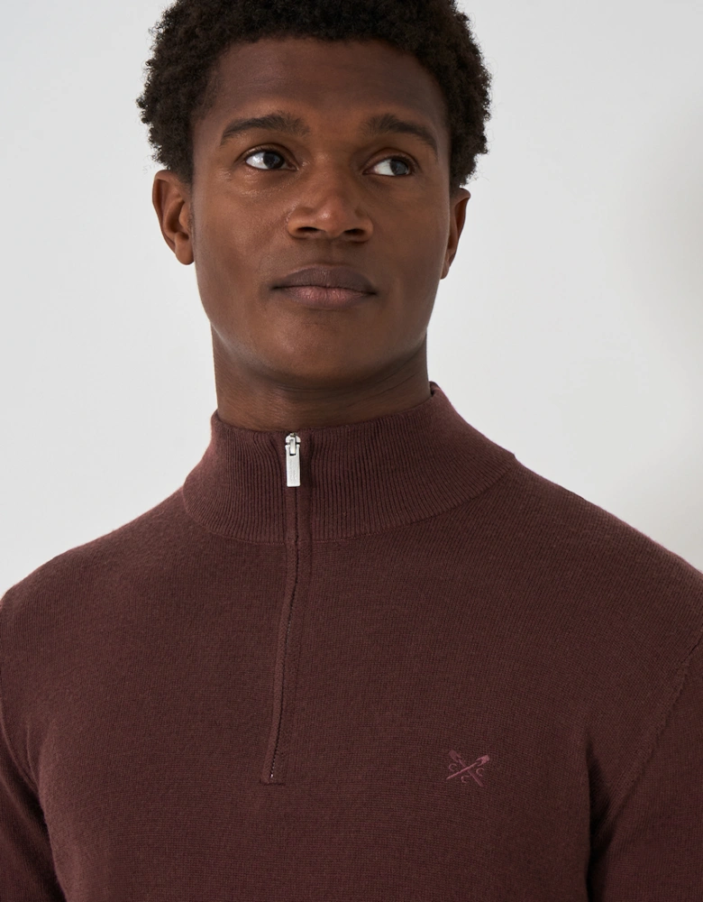 Men's Merino Half Zip Jumper Heritage Burgundy