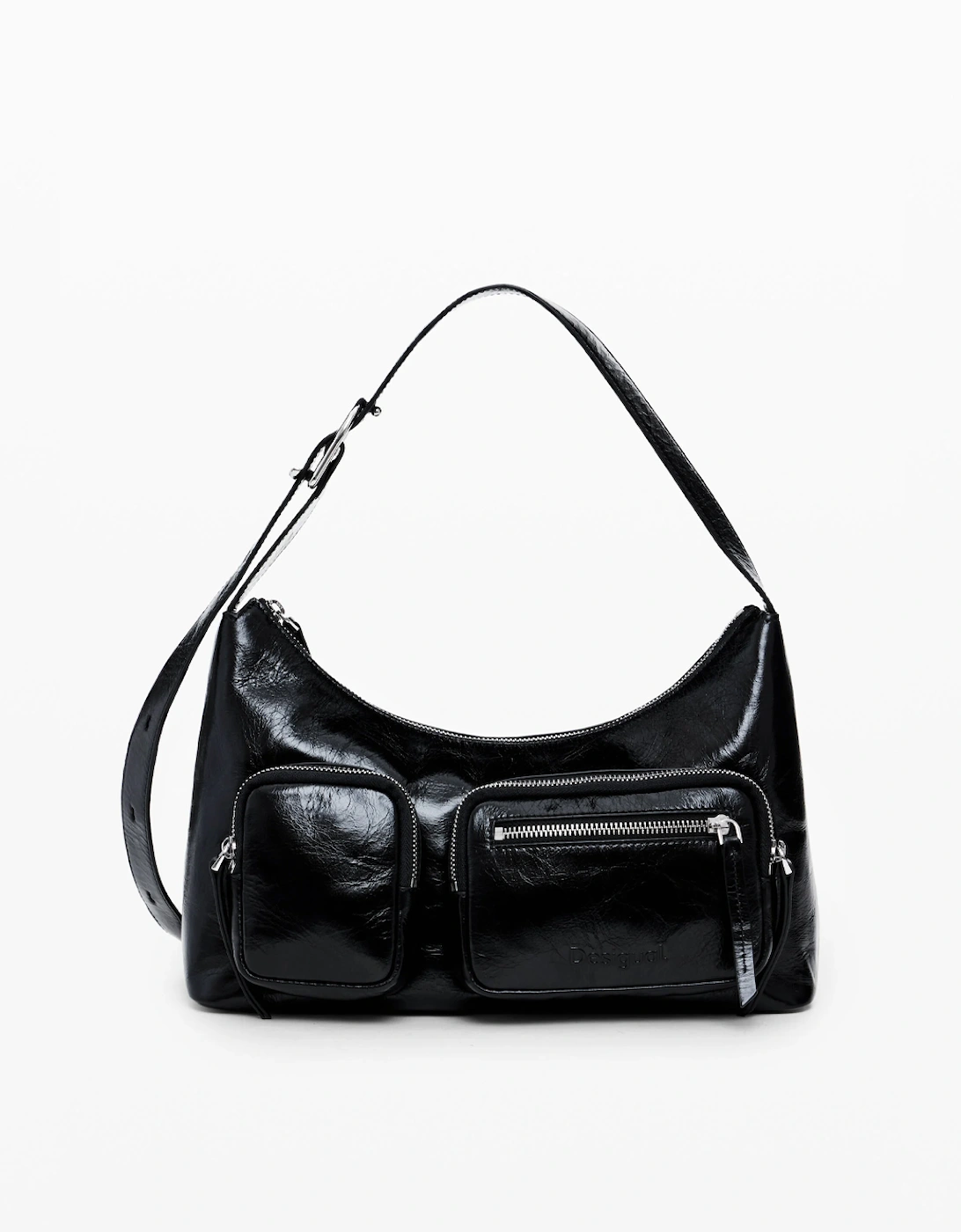 Leather Bag with Pockets Black