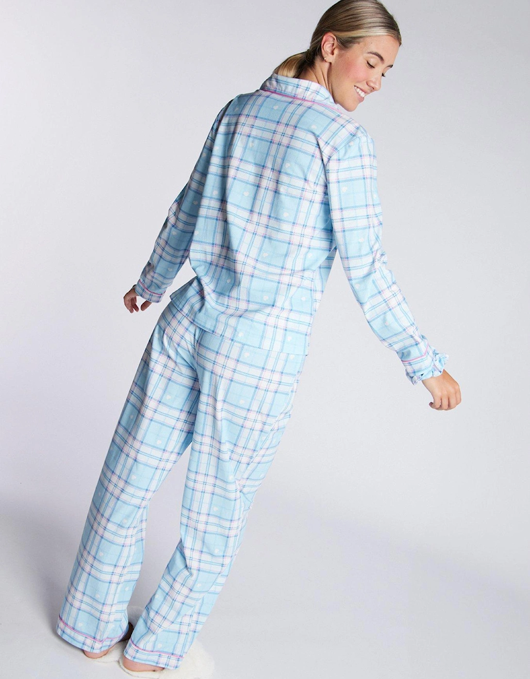 Heart Check Fleece Pj In A Big - Powder Blue