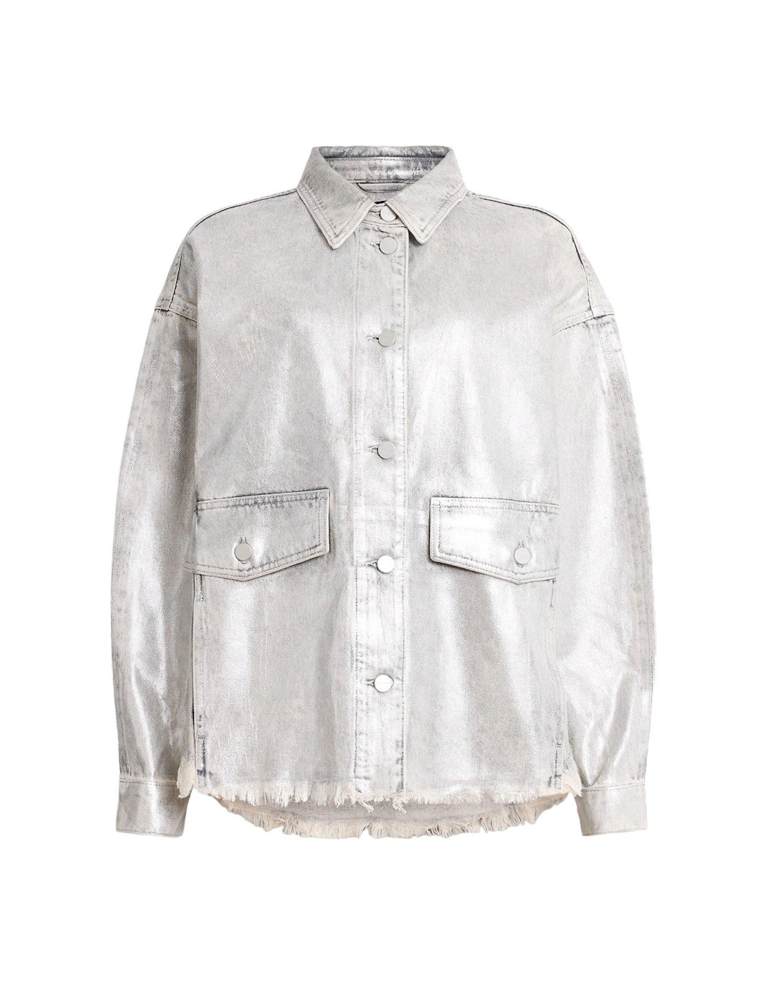 Hettie Oversized Denim Shacket - Silver