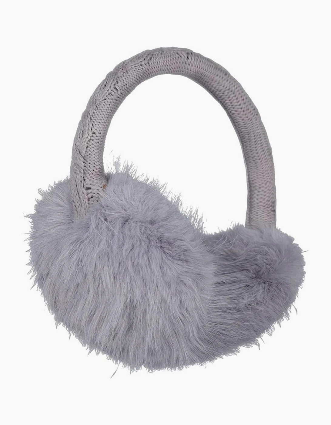 Barts Women's Grey Faux Fur Cable Knit Earmuffs - Size: One Size