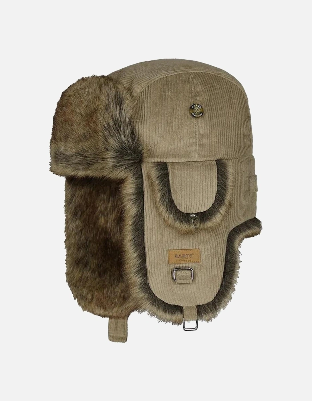 Rib Cord Faux Fur Lining Strap Bomber Hat, 2 of 1
