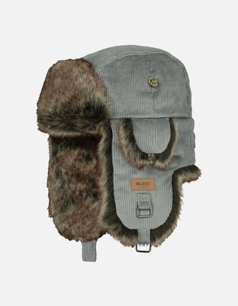 Rib Cord Faux Fur Lining Strap Bomber Hat