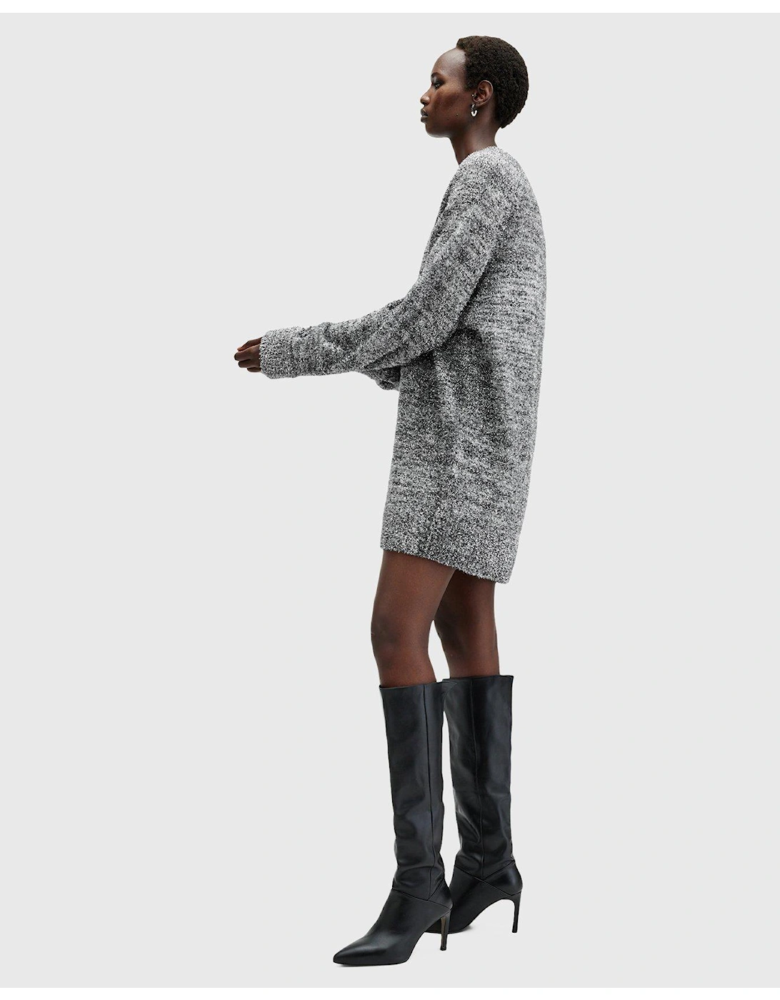 Dazzle Oversized Jumper Dress - Grey