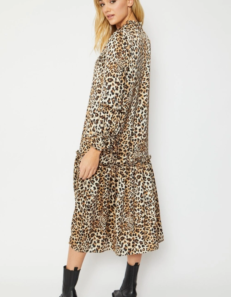 Animal Print Ella Silk Blend Leopard Print Maxi Dress