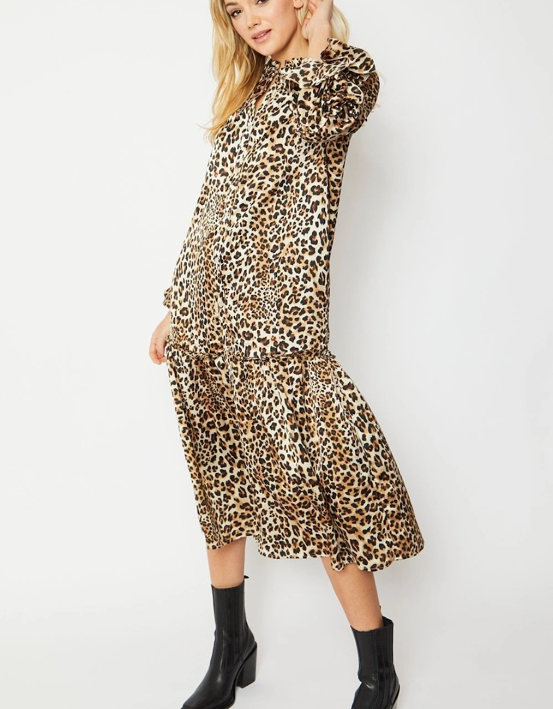 Animal Print Ella Silk Blend Leopard Print Maxi Dress