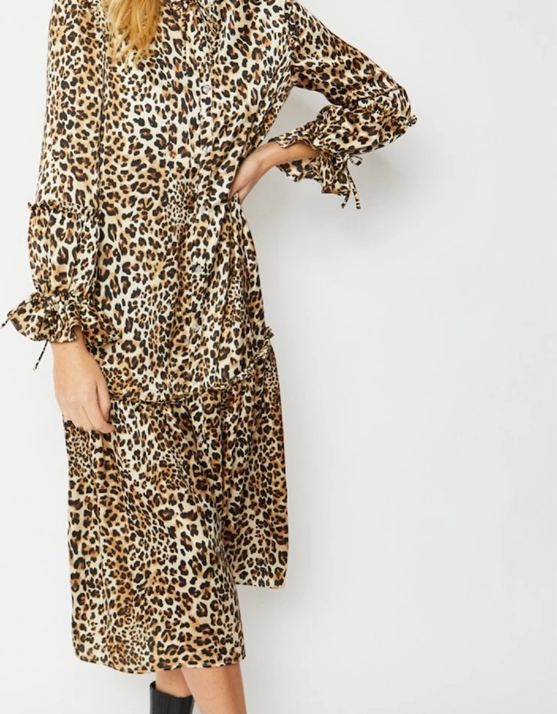 Animal Print Ella Silk Blend Leopard Print Maxi Dress, 10 of 9