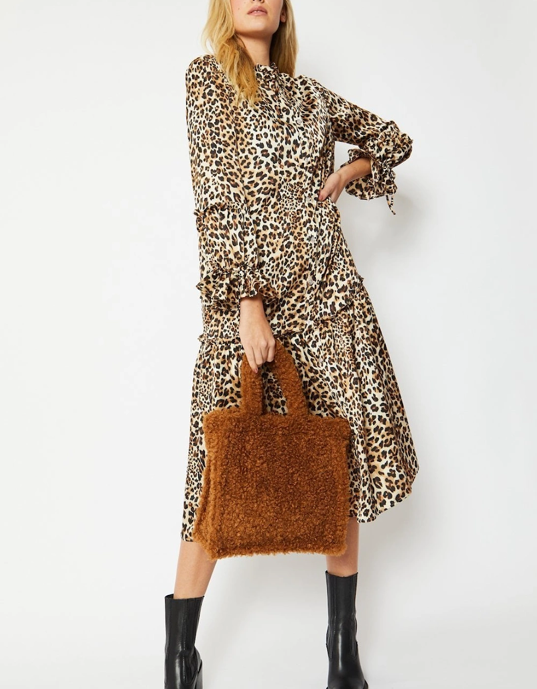 Animal Print Ella Silk Blend Leopard Print Maxi Dress