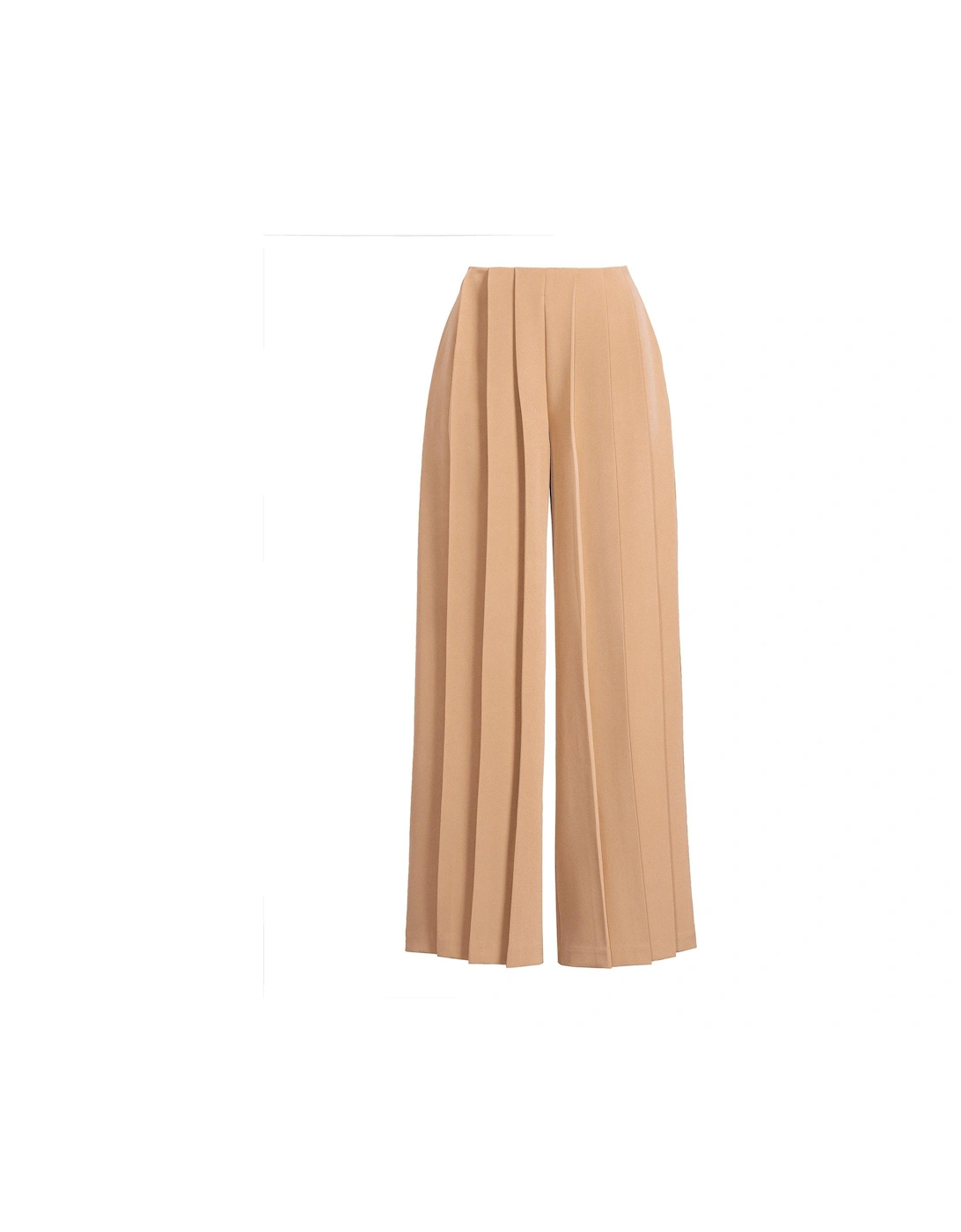 Pleated Wide Leg Trousers - Camel