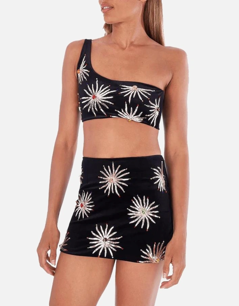 Callie Co-ord One Shoulder Black Top