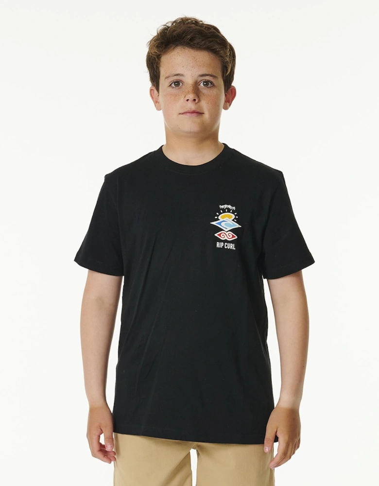 Rip Curl Kids Search Icon Short Sleeve Crew Neck T-Shirt