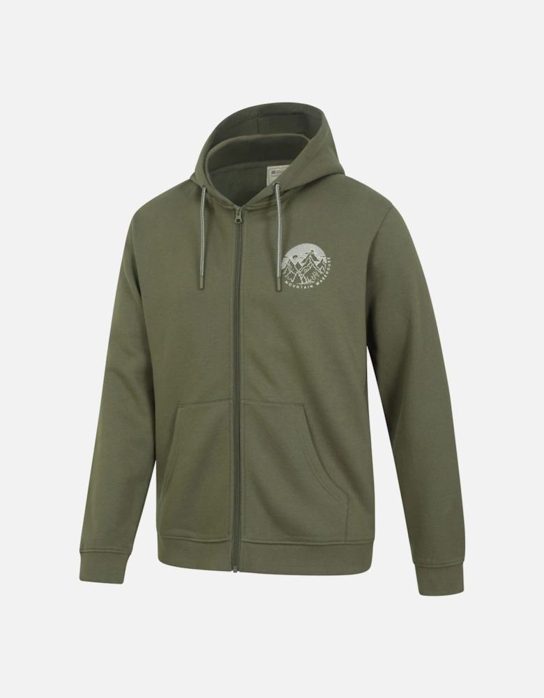 Mens Circle Mountain Drawcord Full Zip Hoodie