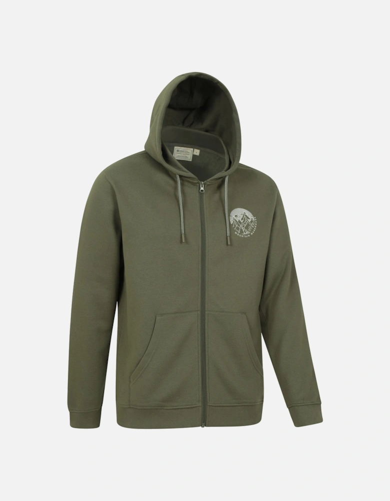 Mens Circle Mountain Drawcord Full Zip Hoodie