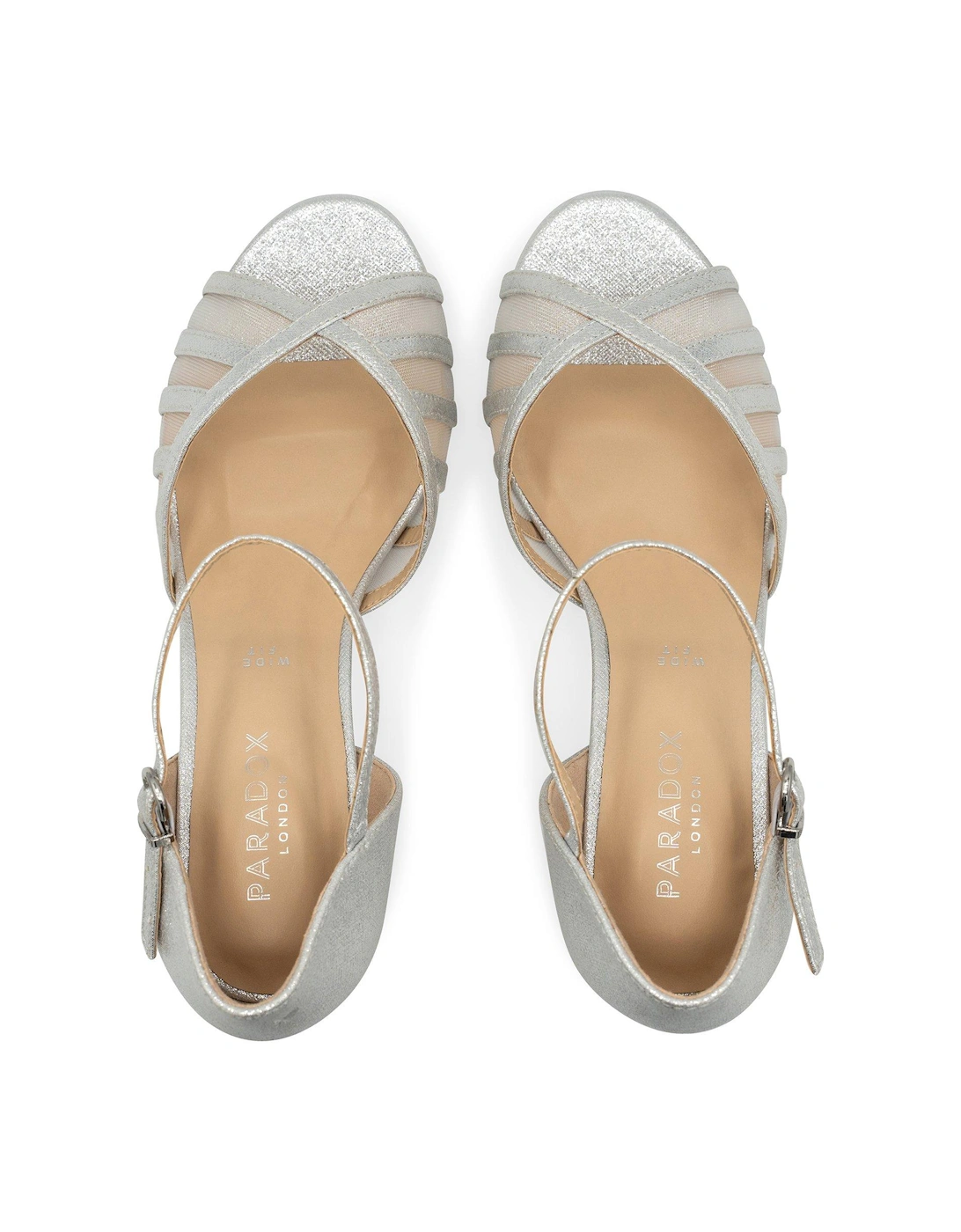 Evelyn Wide Fit Sandal Heel - Silver