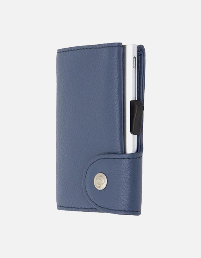 Wallet/Cardholder Classic Leather Blue/Grey