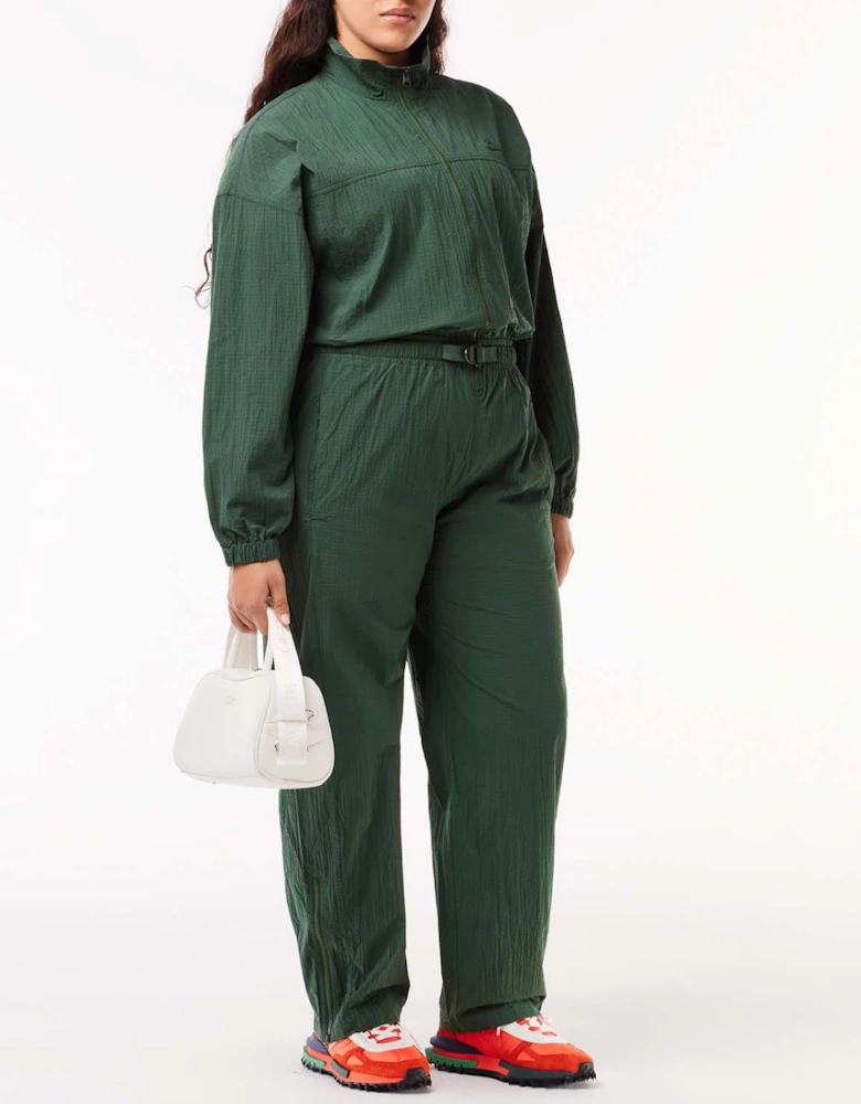 Belted Zip Neck Jumpsuit