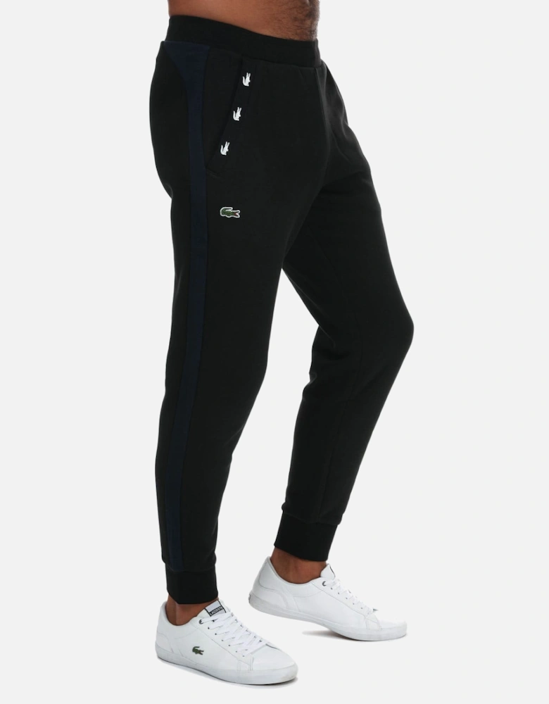 Mens Contrast Accents Tape Track Pants - Tape Pocket Logo Joggers