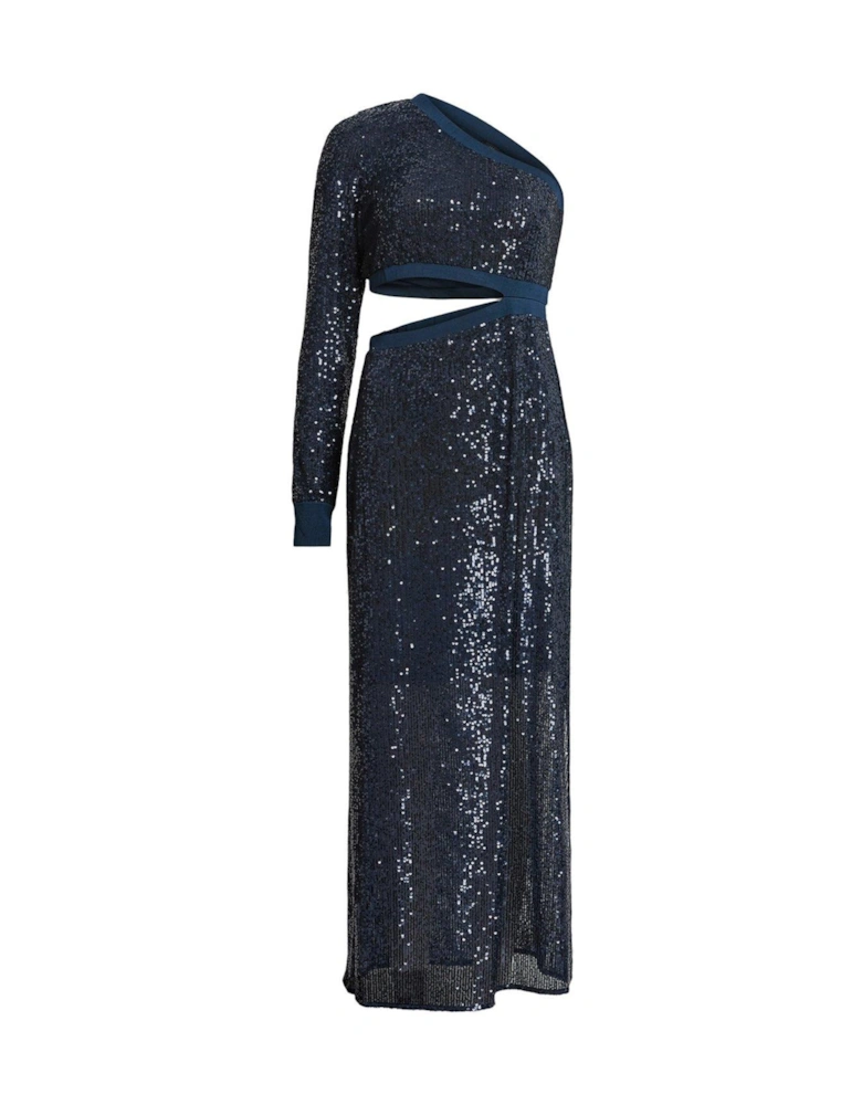 Daisy Topaz Sequin Cut Out Maxi Dress - Dark Blue